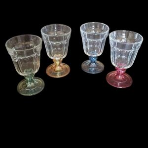 Glassware dessert ice cream set of 4 colorful base mug
